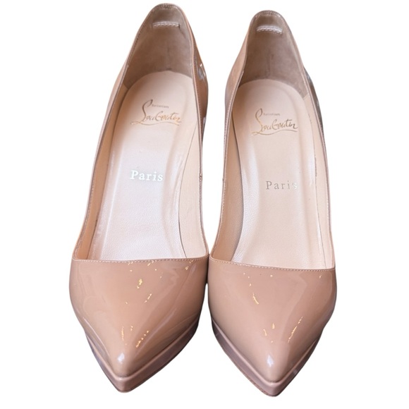 Christian Louboutin Pigalle Plato 140 Patent Calf Pumps Nude - Picture 4 of 12